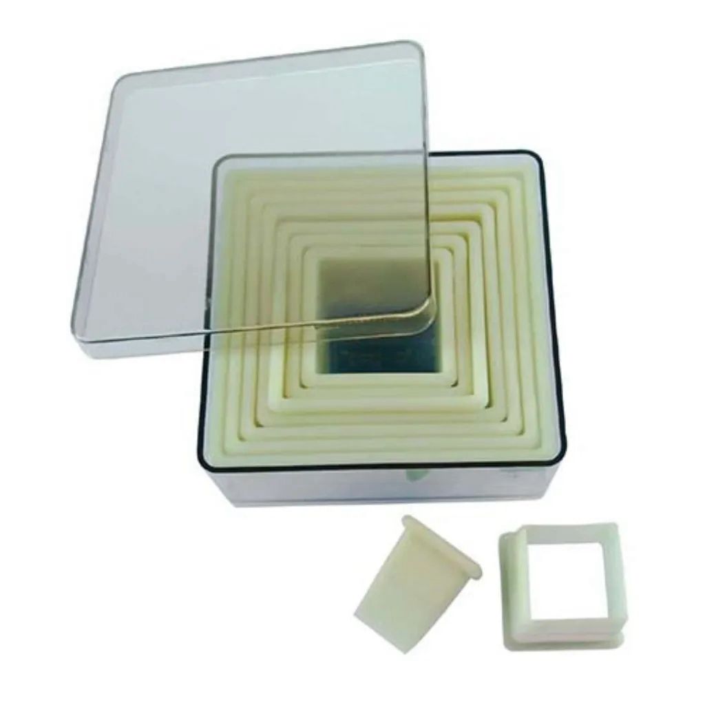 CORTADOR MASSA QUADRADO LISO 9 PC