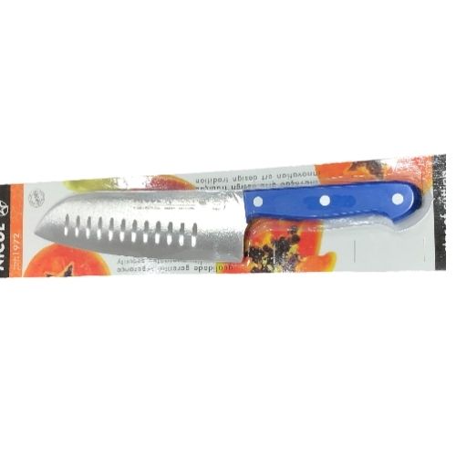 FACA SANTOKU 18 CM AZUL NICUL