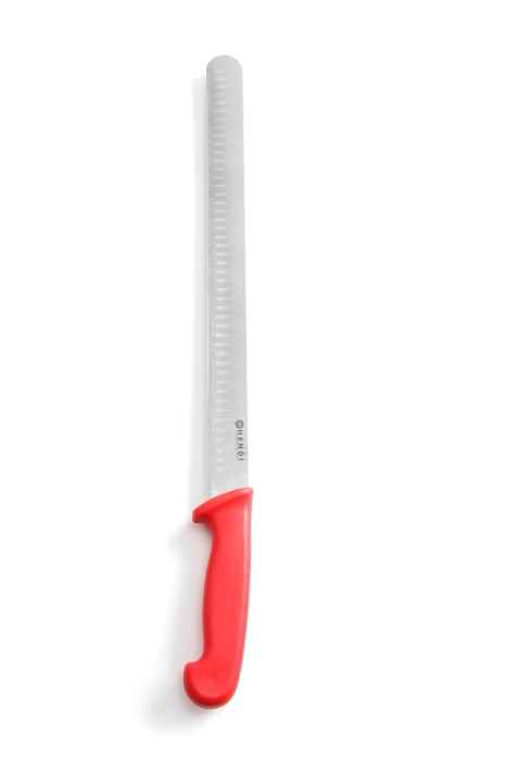 FACA PRESUNTO / SALMAO 350MM HACCP VERMELHA HENDI
