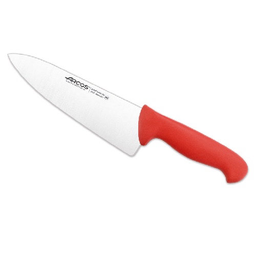 FACA COZINHEIRO ARCOS VERMELHA 250MM