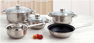 TREM DE COZINHA INOX, COMPOSTO POR 5 PEÇAS