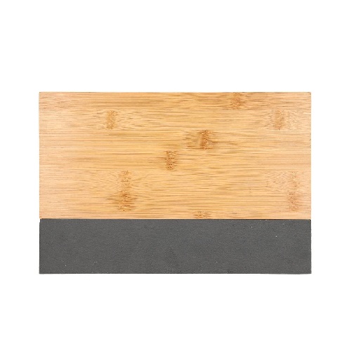 TABUA DE BAMBU COM PEDRA ARDOSIA 30X20CM