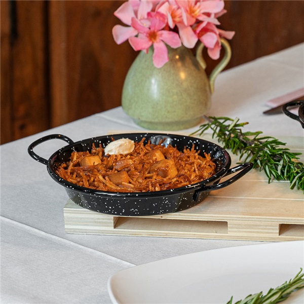 MINI PAELLA VALENCIANA ESMALTADA Ø15 CM PRETO AÇO