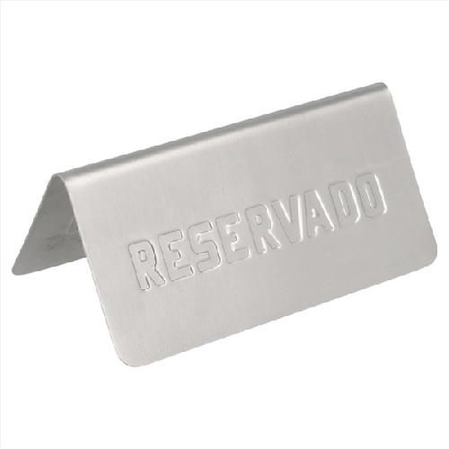 PLACA  RESERVADO 12x5,4x5,9 CM  INOX